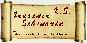 Krešimir Sibinović vizit kartica